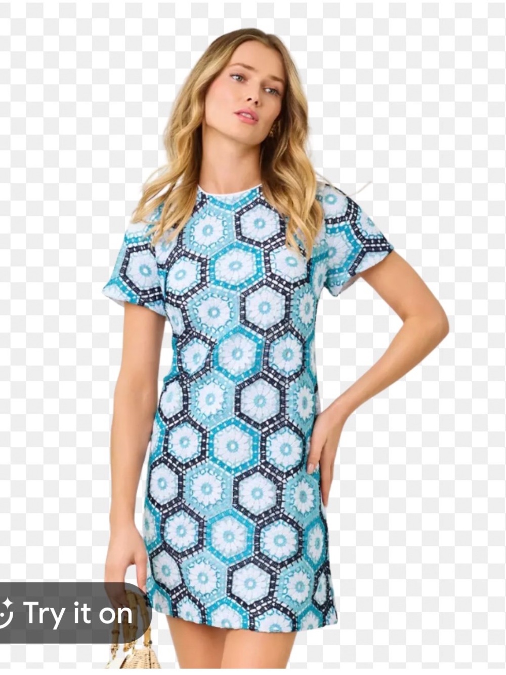 Lilly Pulitzer Leyla Shift Dress Size 4 New with tags crotchet blue